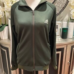 Vintage Adidas Olive Green Zip-Up Jacket for women Size L